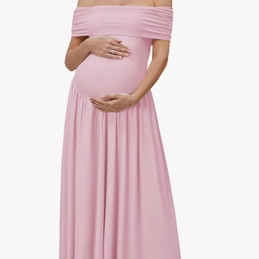 OUGES Pink Maternity Maxi Dress – Size Medium (worn once)